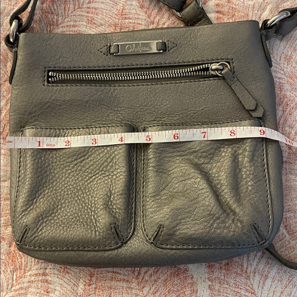 Cole Haan metallic grey Leather Crossbody Bag - Picture 6 of 6